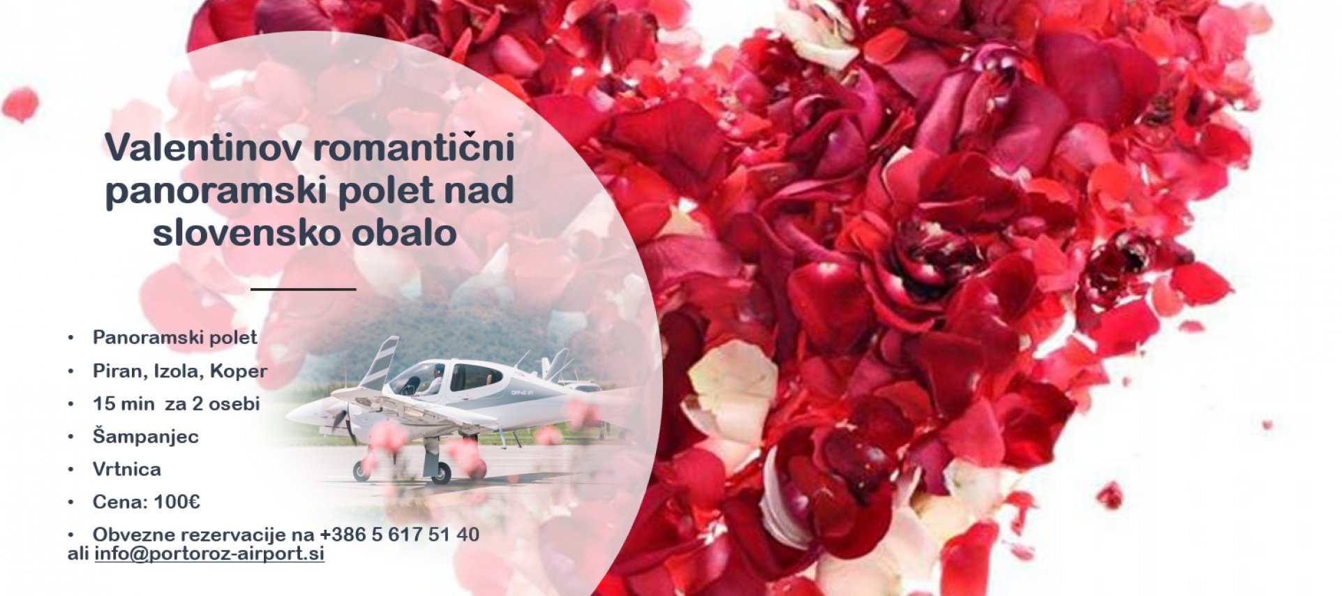 Valentine's romantic  panoramic flight over Slovenian coast